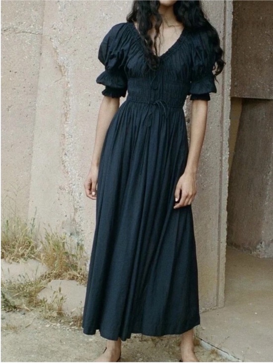 Doen Dresses & Skirts - Doen Ischia Poplin Dress Black organic Cotton